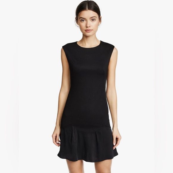 REBECCA TAYLOR Stacy Fit-&-Flare Flounce Black Dress. size 6 women’s work or fun - Picture 1 of 11